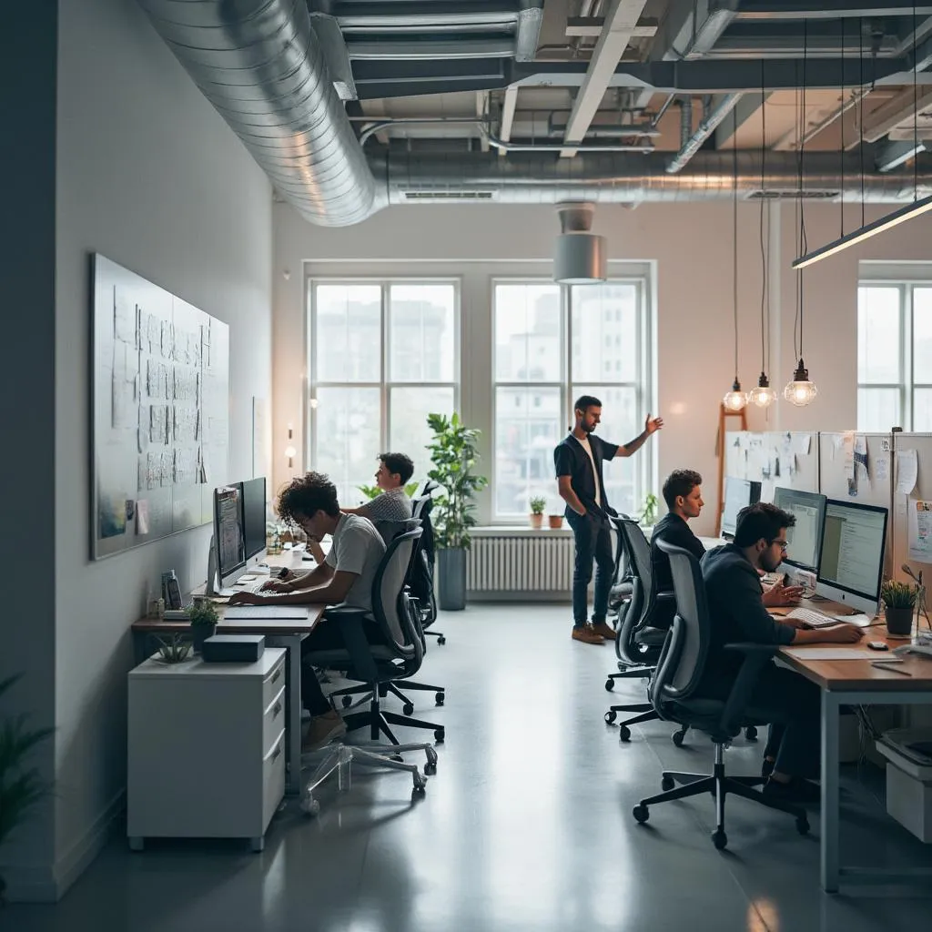 Espace de travail moderne et collaboratif de FinancesIA